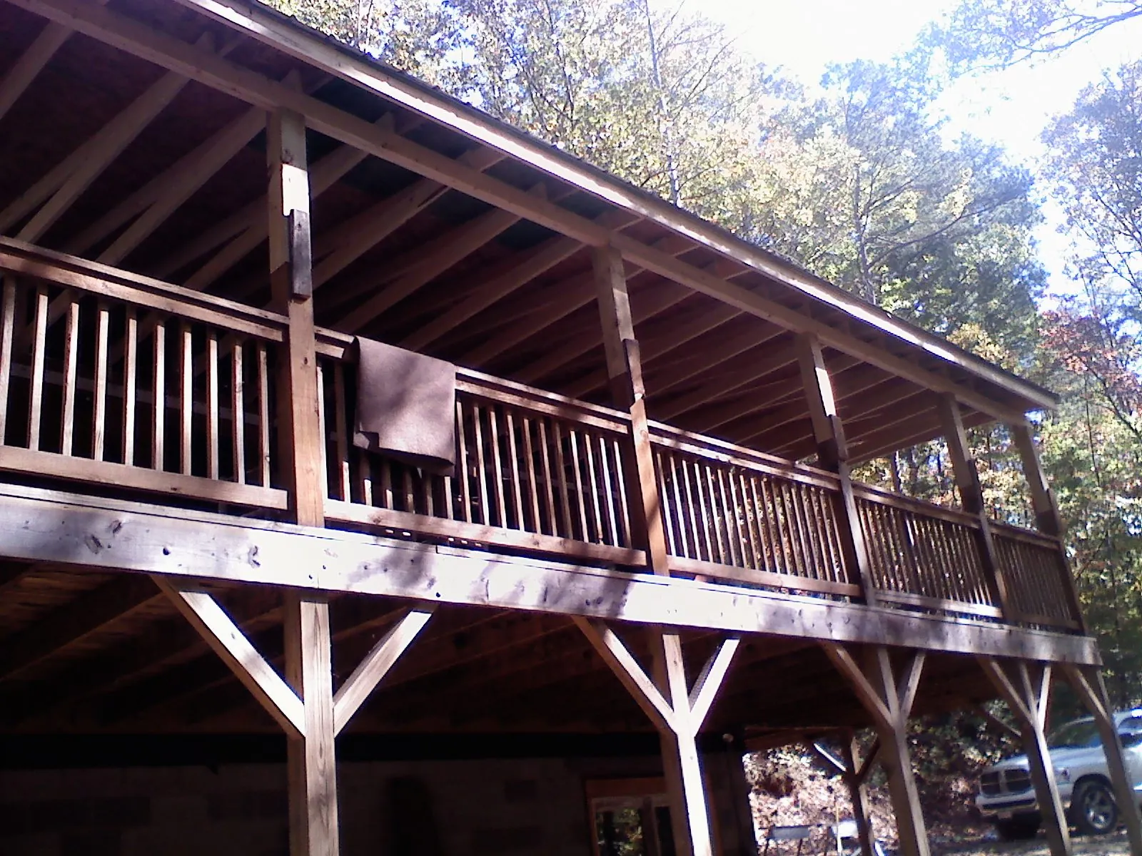 Timber framing under a new elevated porch and deck — Roof Leak Repair in Quarryville by Roofing Brothers